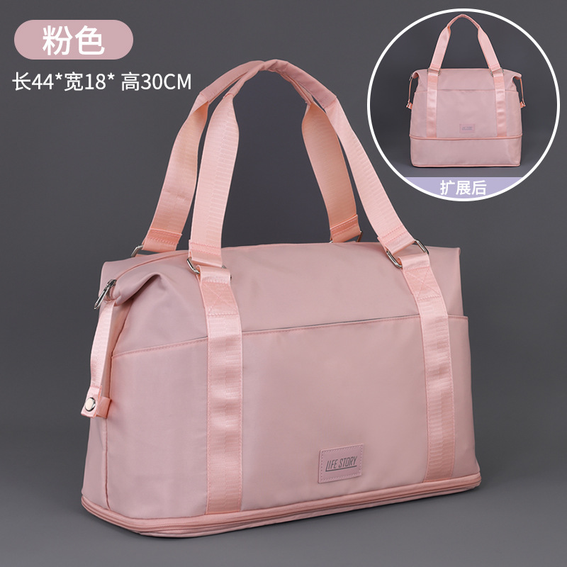 Bolsa de viaje simple transfronteriza portátil ligera de gran capacidad separación seca y húmeda expandible bolsa de embarque de viaje corto