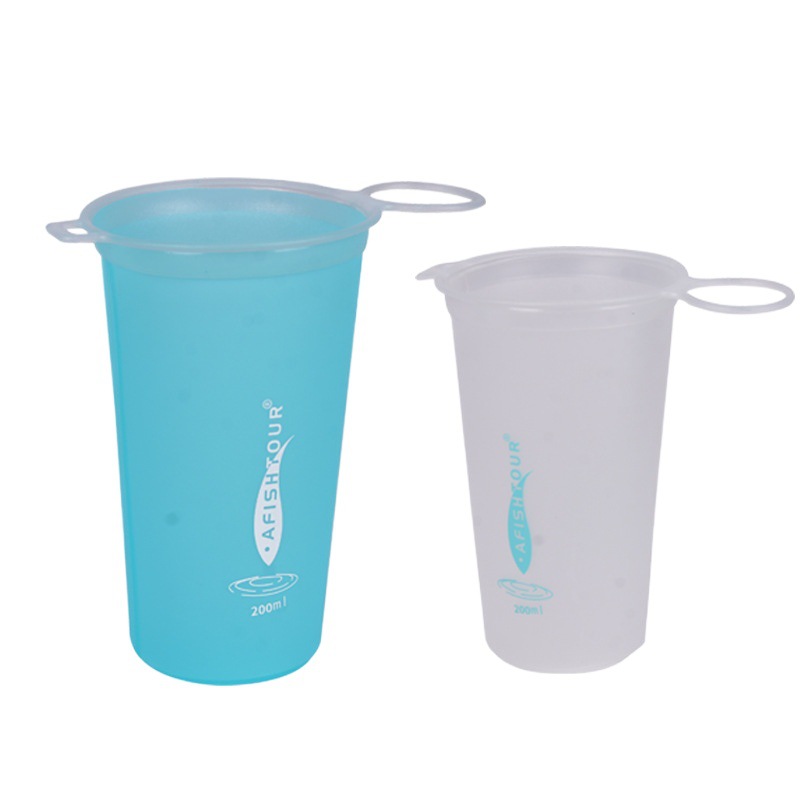 Cross-Border Hot Selling Outdoor Camping Style Water Cup Outdoor Sports Marathon Running Foldableing Portable Soft Water Bottle 200ml