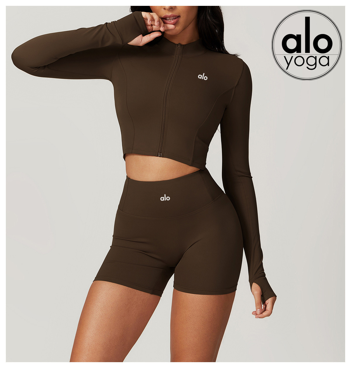 Comercio exterior ropa de yoga deportivo yoga acondicionamiento delgado chaleco de carrera secado rápido manga larga pilates set de entrenamiento