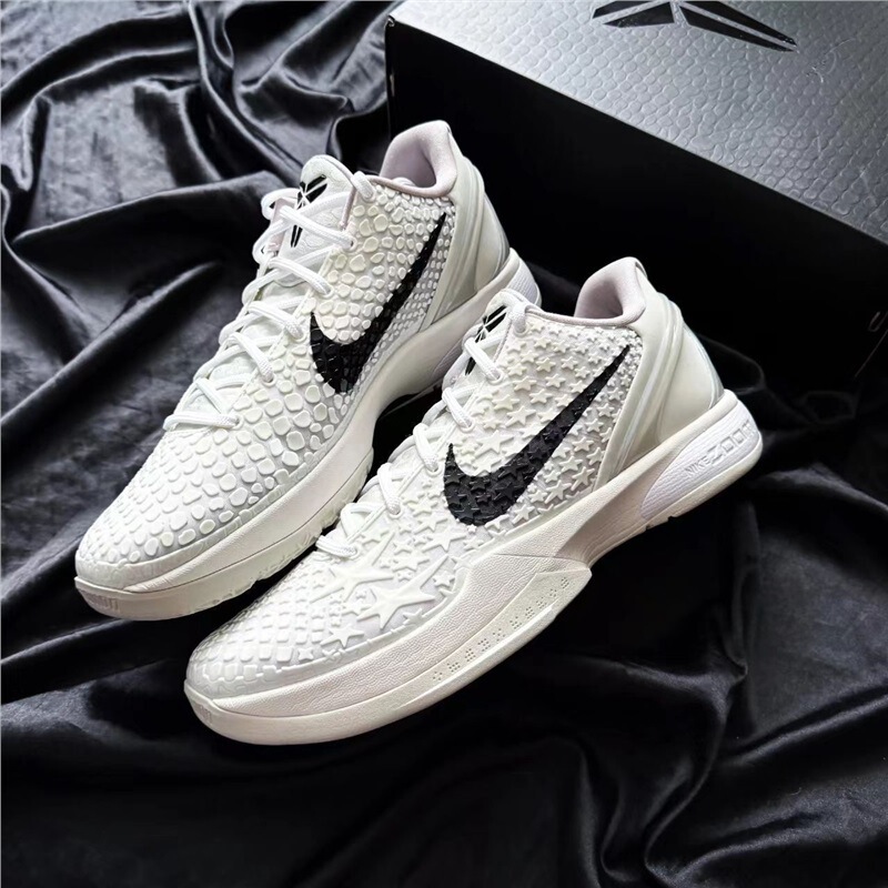 Kobe Basketball Shoes Kobe6-White and Black Air-Cushioned Shoes Practical Carbon Plate Wear-Resistant Student Outdoor Sports Non-Slip Shoelaces Kobe Basketball Shoes Kobe6-White and Black Air-Cushioned Shoes Practical Carbon Plate Wear-Resistant Student Outdoor Sports Non-Slip Shoelaces