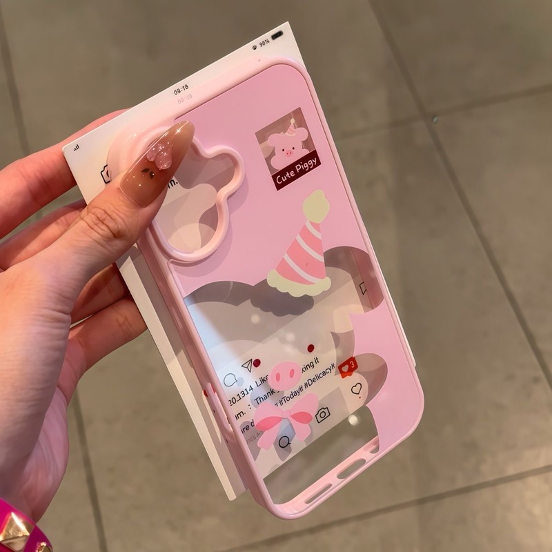 中空野菜小動物デザインのApple 16 Pro Max、iPhone 13、14、15対応のハードケース、女性向けクリエイティブな漫画風デザイン|undefined
