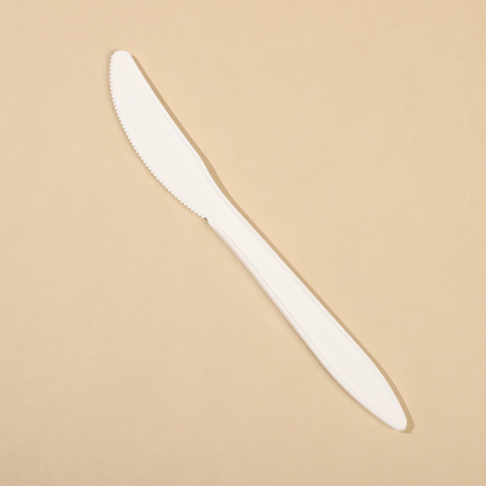 Cuchara desechable degradable 6 pulgadas 7 pulgadas tenedor desechable almidón de maíz cuchillo tenedor cuchara conjunto de cucharas de plástico