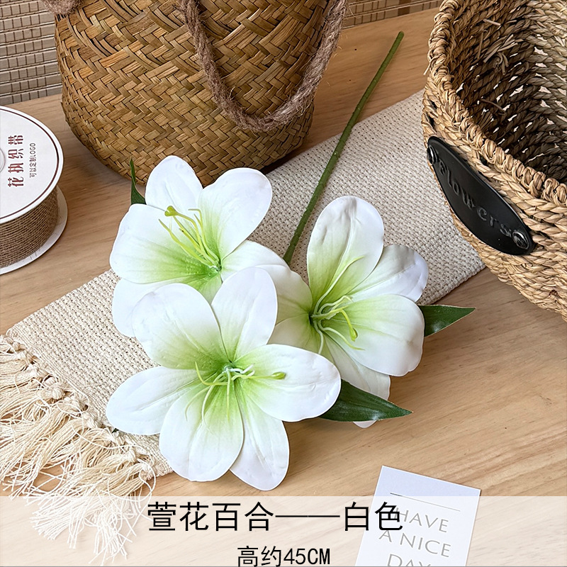 Flores de boda de alta calidad de flores de madera verde de bambú y lirio de pino masson de alta calidad