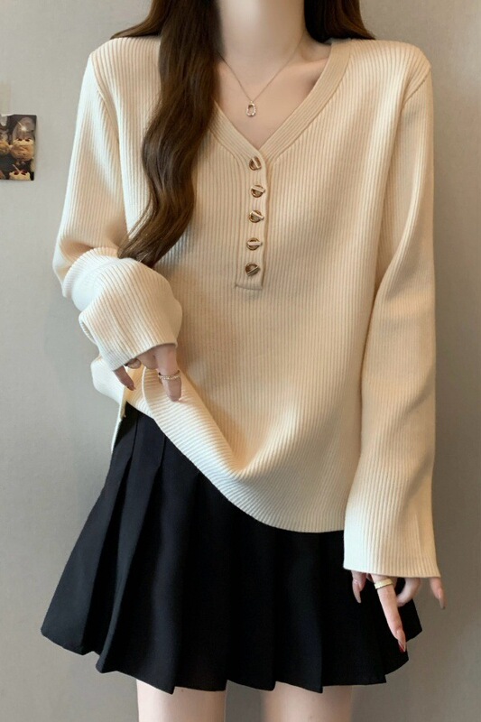 Plus-Size Women's Fashionable Stylish Collared Autumn and Winter Base Layer Shirt, Slimming and Tummy-Concealing Long-Sleeve Top