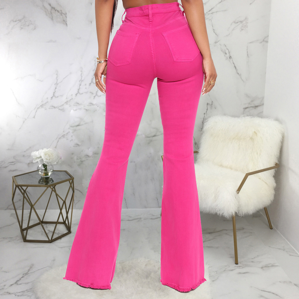 hole stretch flared jeans nihaostyles wholesale clothes NSSF88984