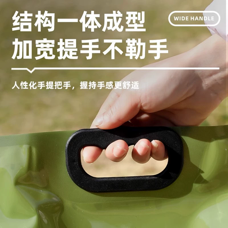 Handheld capacious water container, folding plastic bucket for camping, increased thickness