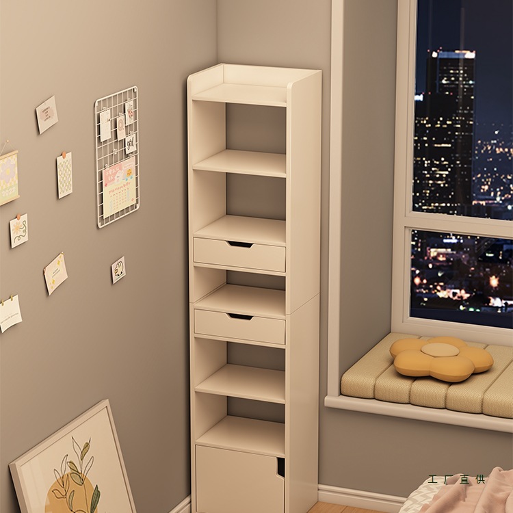 Bookshelf Floor-Standing Household Small Apartment Storage Cabinet Multi-Layer Storage Children's Storage Rack Sandwich Bookcase Living Room Display Cabinet