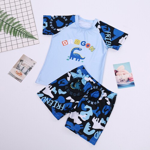 Children's swimwear, unisex split leg swim trunks set for kids (small, medium, large), quick-dry, sun-protective, cartoon cute baby swimming gear