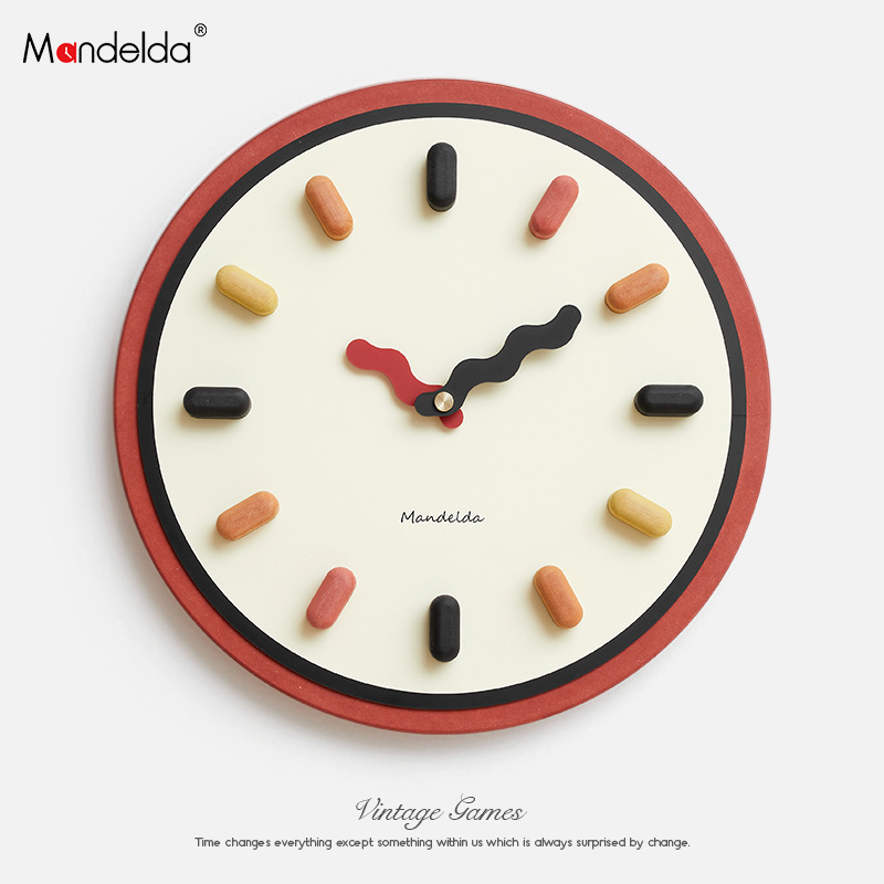 Mandelda Punch-free Internet Celebrity Light Luxury Clock Wall Clock Living Room Home Fashion Creative Wall