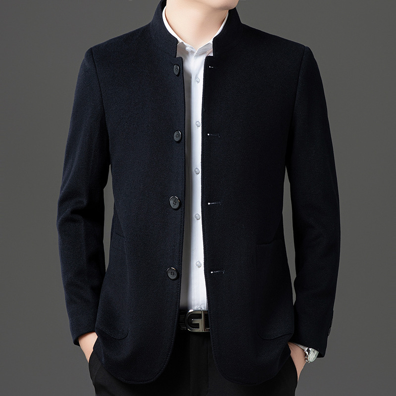 New Executive Stand Collar Jacket Men's Tunic Middle-Aged Business Casual Suit Dad Middle-Aged Wool Jacket New Executive Stand Collar Jacket Men's Tunic Middle-Aged Business Casual Suit Dad Middle-Aged Wool Jacket