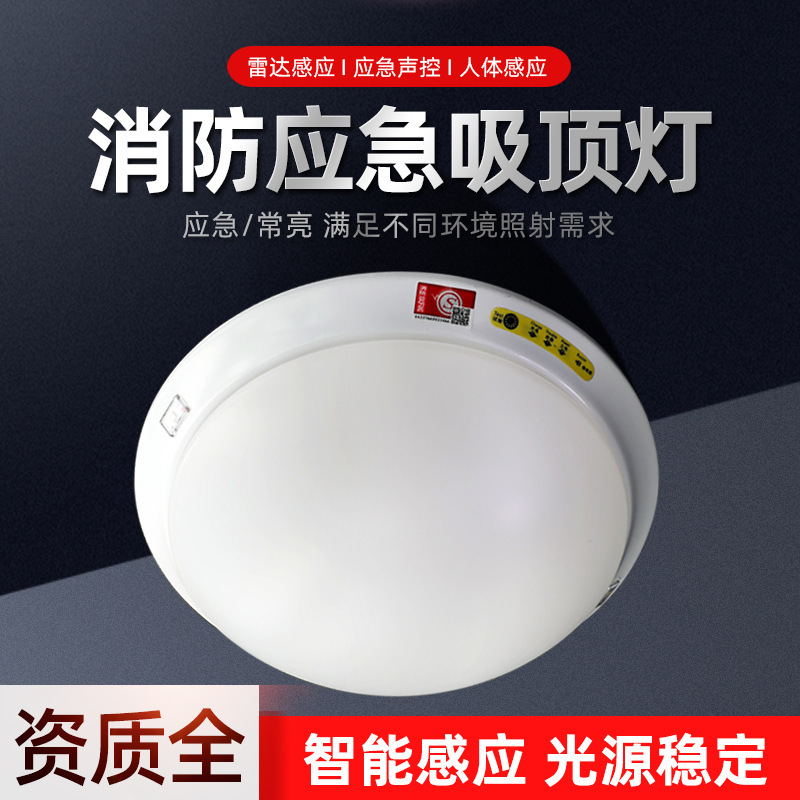 LED消防应急照明灯吸顶灯人体感应声光控楼道智能智能感应