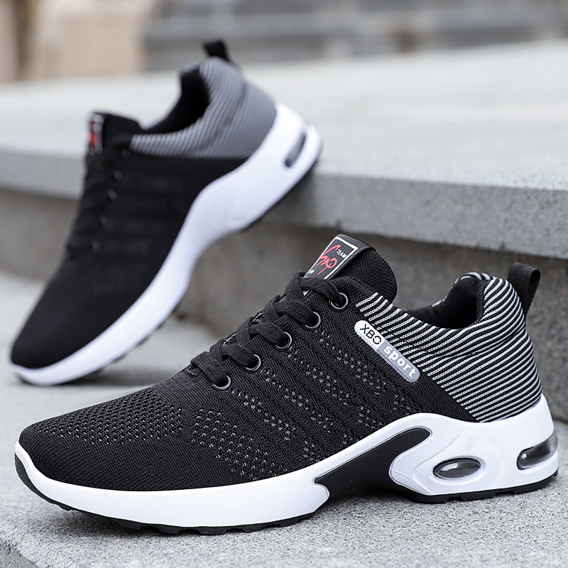 Zapatos hombres transfronterizos europeos y americanos zapatos de hombre de talla grande zapatos deportivos TEMU tejidos voladores zapatos casuales transpirables tendencia zapatos con colchón de aire de todo fósforo