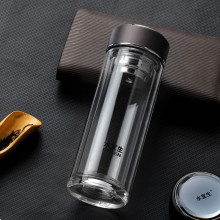 水宜生G710玻璃杯男茶杯双层玻璃保温商务高档办公室泡茶杯车载