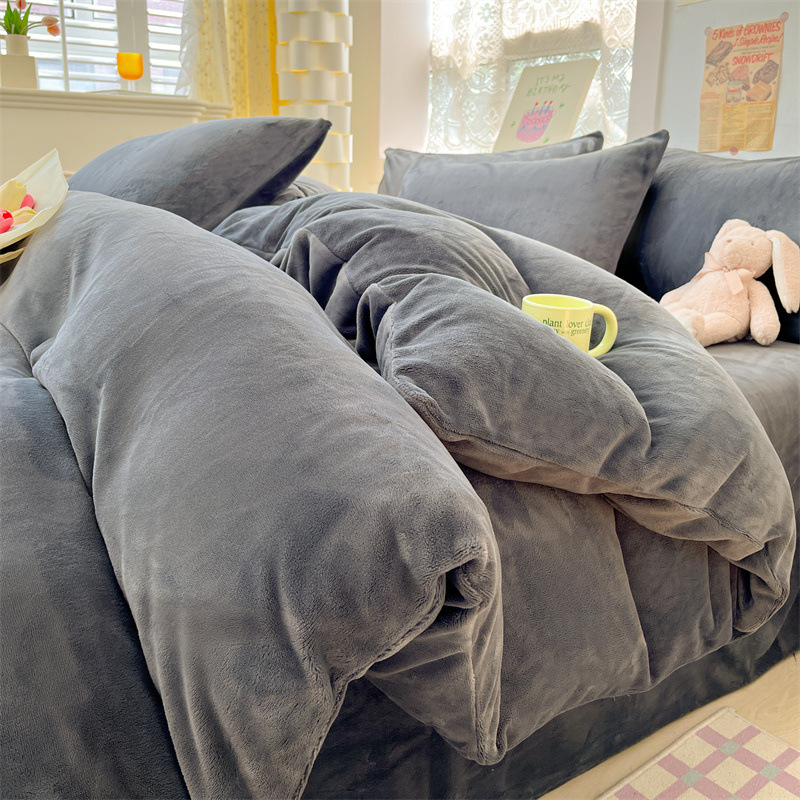 Leche cubierta de edredón otoño invierno una sola pieza de edredón de doble cara una sola franela de coral una sola persona más cubierta de edredón