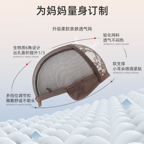Wig, human hair full headgear, middle-aged and elderly mothers with short curly hair, fluffy, breathable, fashionable temperament, full headgear wholesale