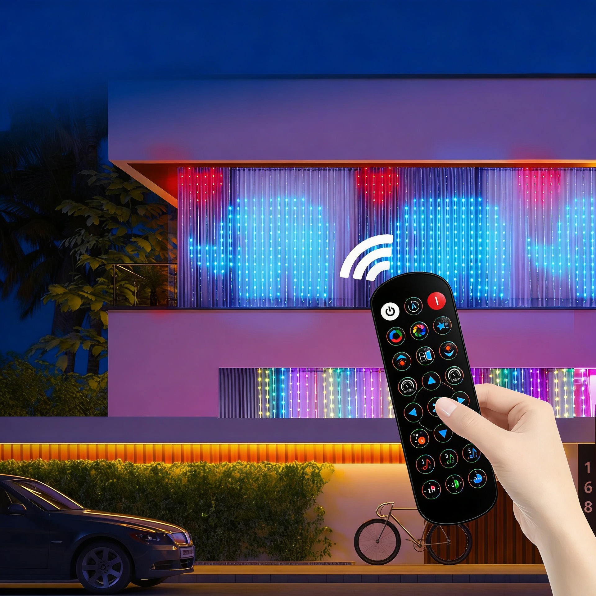 Lámpara de cortina inteligente RGB iluminación de color punto de control de piel Lámpara de línea de control APP LED atmósfera decoración Lámpara de color DIY Lámpara programable