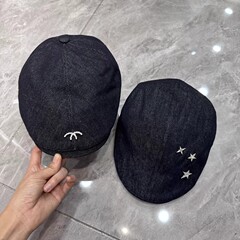 水钻小香风星星钻牛仔前进帽子女春秋款小众网红时装帽反戴贝雷帽