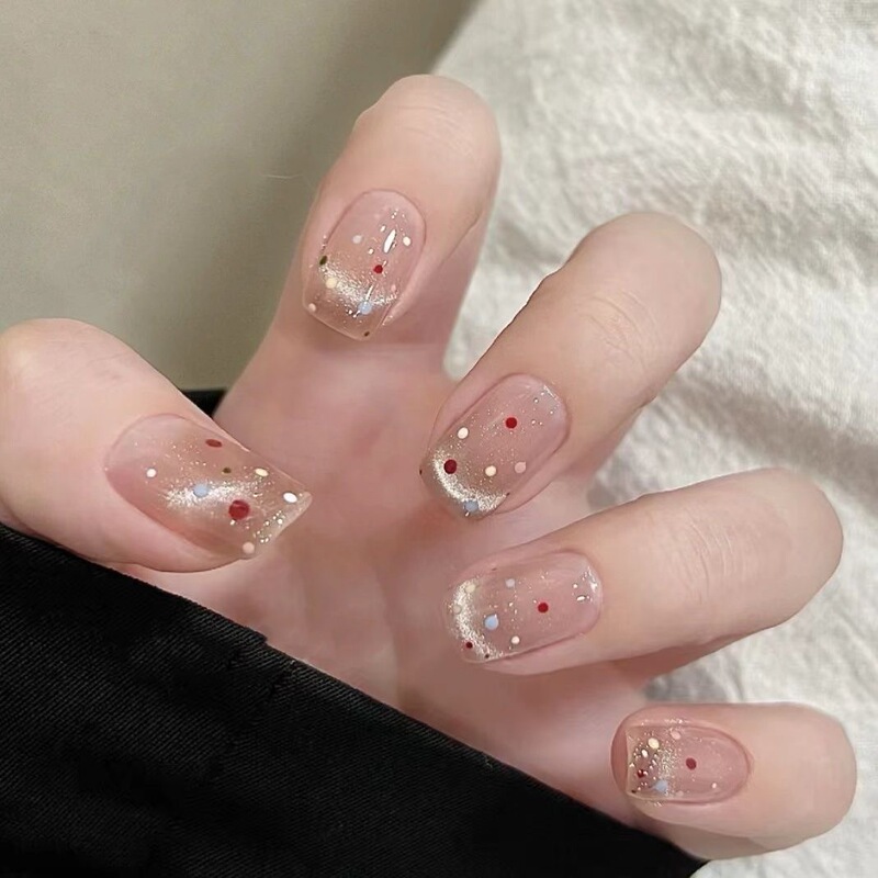 Nail Wearing Nail Patch Color Wave Dot Smile Cat's Eye Nail Advanced Sense Fake Nail Nail Wearing Nail Patch Color Wave Dot Smile Cat's Eye Nail Advanced Sense Fake Nail