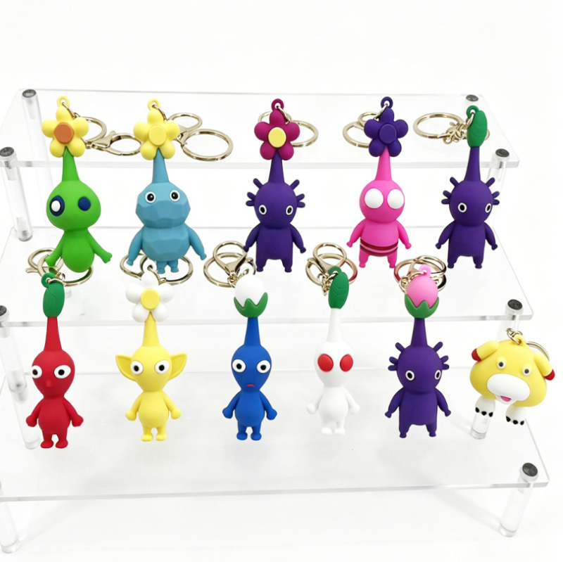 Cross-Border Pikmin 4 Keychain, Popular Nintendo Game Merchandise Cartoon Figure Mini Pendant