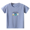 Silk children's summer solid short sleeve T-shirt, cartoon top, long-sleeve, suitable for teen