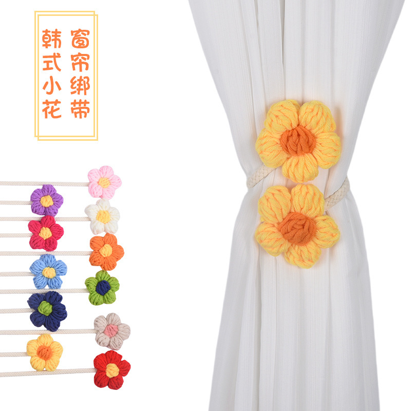 Cross-Border Curtain Tiebacks, Cream-Colored Thread Bouquet Window Decorations, No-Punch Tie Straps, Home Decor Soft Furnishings, Curtain Accessories Cross-Border Curtain Tiebacks, Cream-Colored Thread Bouquet Window Decorations, No-Punch Tie Straps, Home Decor Soft Furnishings, Curtain Accessories