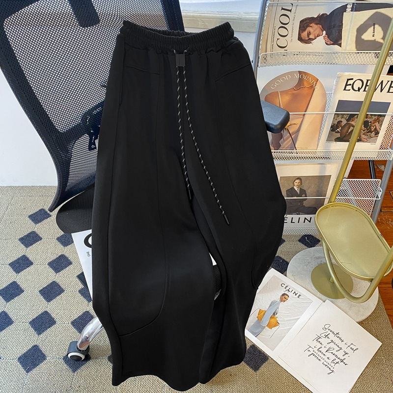 Pantalones Deportivos de Tiro Alto y Corte Recto para Mujer, Cintura Alta, Corte Holgado, para Otoño
