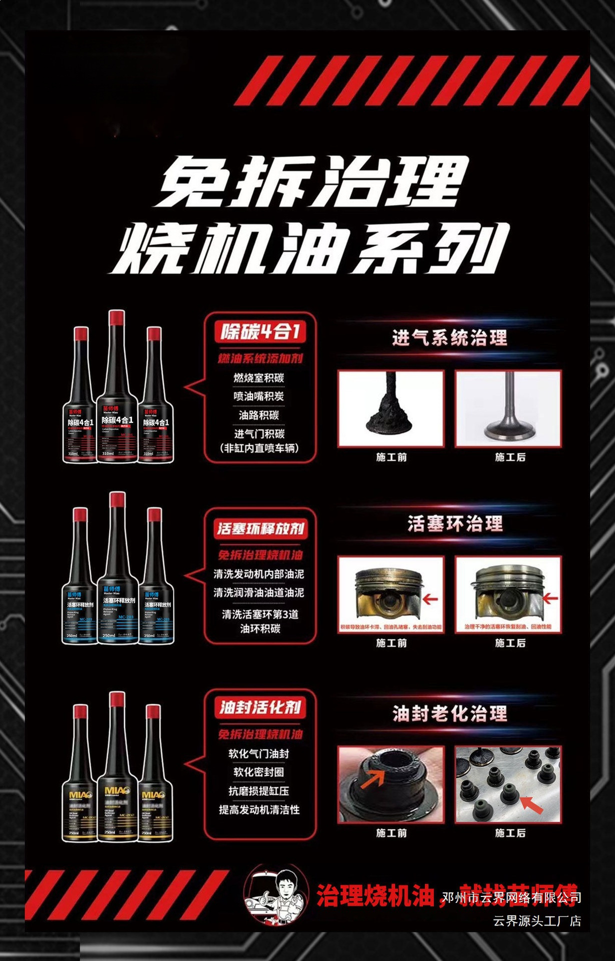 Yunjie Automobile Oil Burning Prevention and Piston Ring Release Agent - Powerful Cleaning Without Disassembly