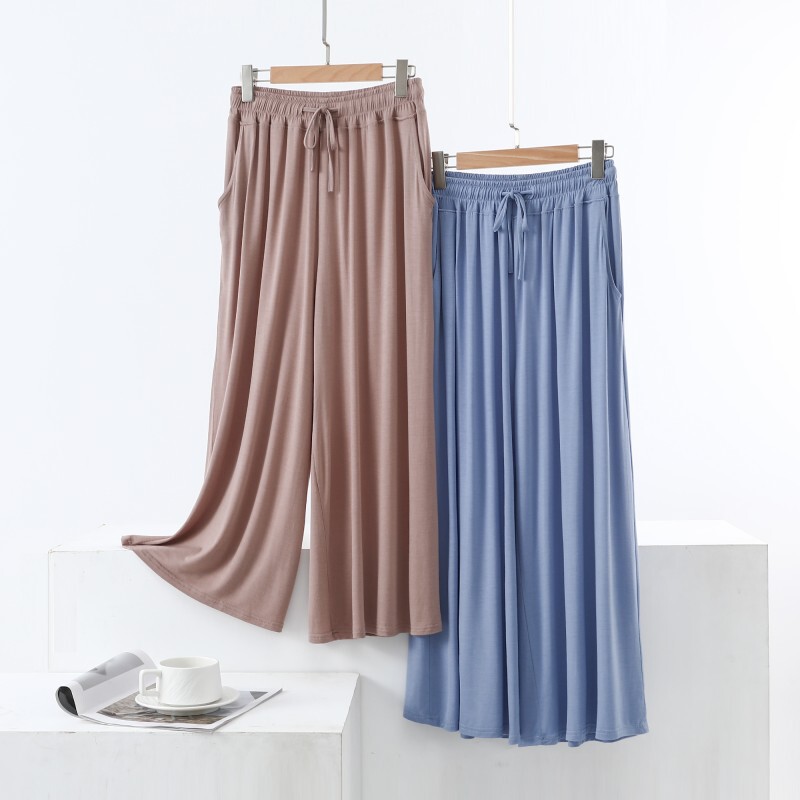 Modal Pocket Wide-Leg Pants for Women, Plus Size, Loose Fit, Spring and Summer, High-Waisted, Drapey, Straight-Leg, Korean Style, Cropped Pants, Dance Pants, Skirt Modal Pocket Wide-Leg Pants for Women, Plus Size, Loose Fit, Spring and Summer, High-Waisted, Drapey, Straight-Leg, Korean Style, Cropped Pants, Dance Pants, Skirt
