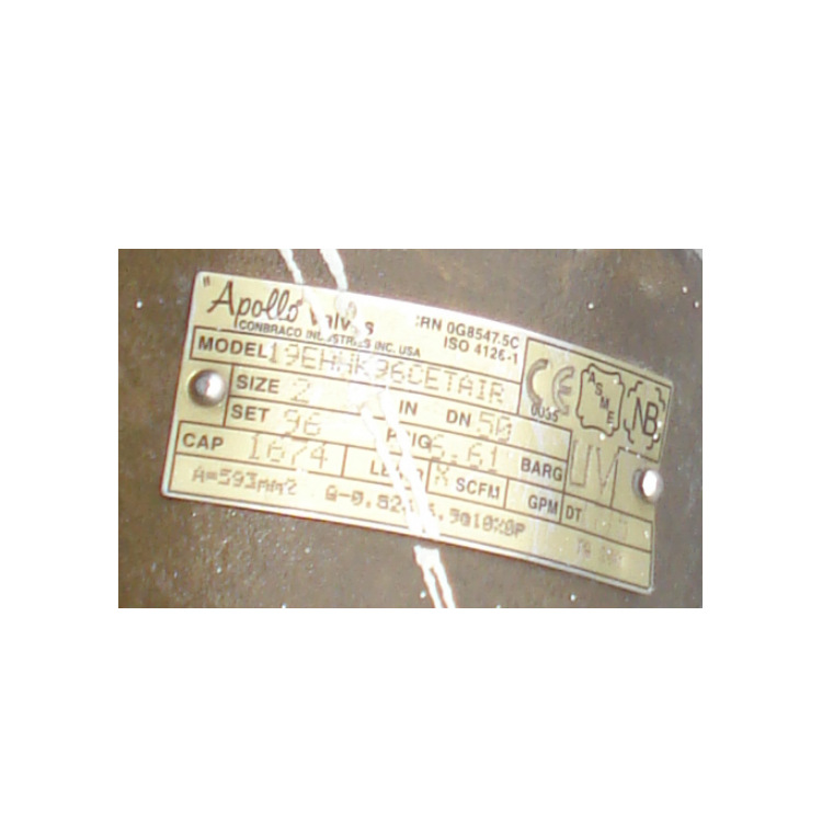 盾构机APOLLO阿波罗人舱保压舱安全阀19EHHK96CETAIR 6.61bar