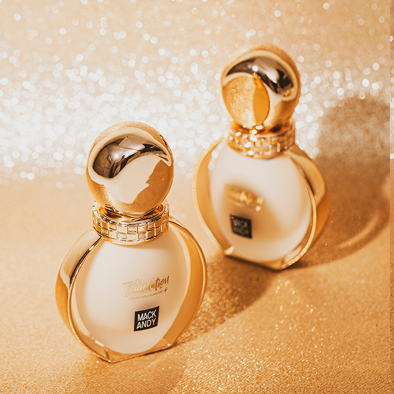 瑪可安迪奢金主義酵母精華美肌粉底液遮瑕保濕控油防水不脫妝BB霜