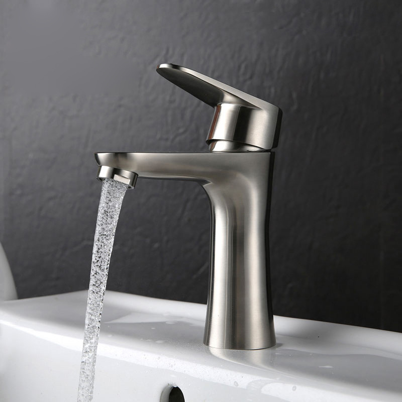 Manufacturer specializes in SUS304 stainless steel small waist single cold water faucet washbasin basin basin bathroom faucet