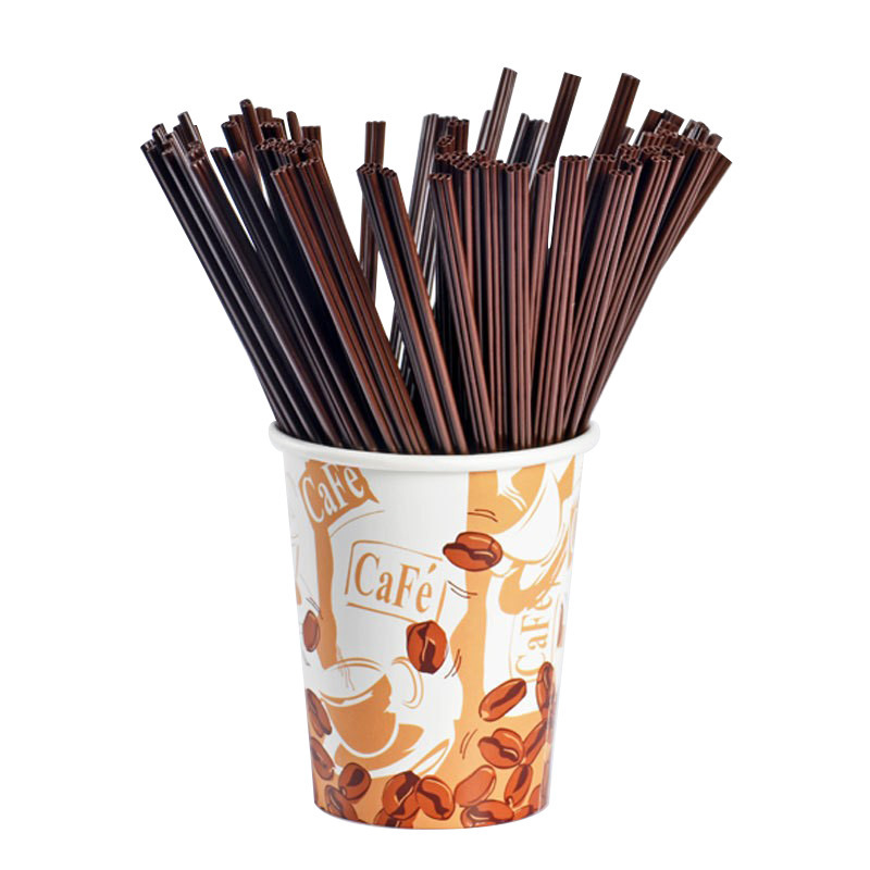 Inventario de paja de café de embalaje desechable independiente paja de paja ecológica de grado alimenticio de tres agujeros paja de plástico de café