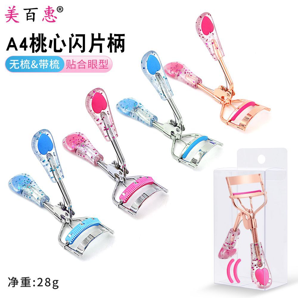 Clip de pestañas de polvo de corazón de桃 A4 oro rosa banda de acoplamiento auxiliar de pestañas de rollo natural sin herramientas de maquillaje de párpados