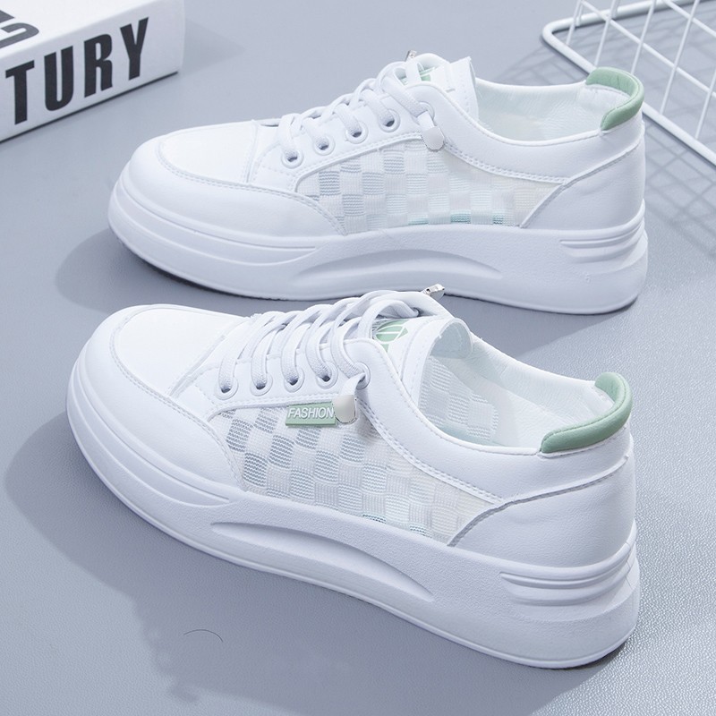 2026 Summer New Korean Style White Shoes for Women, Thin Mesh Sports Sneakers, Versatile Casual Shoes, Student Shoes