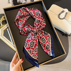 シルクの女性の新型のシミュレーションの糸の70小さい方の巾の高級感の韓国版の装飾の百合の職業のスカーフのプリントのマフラー