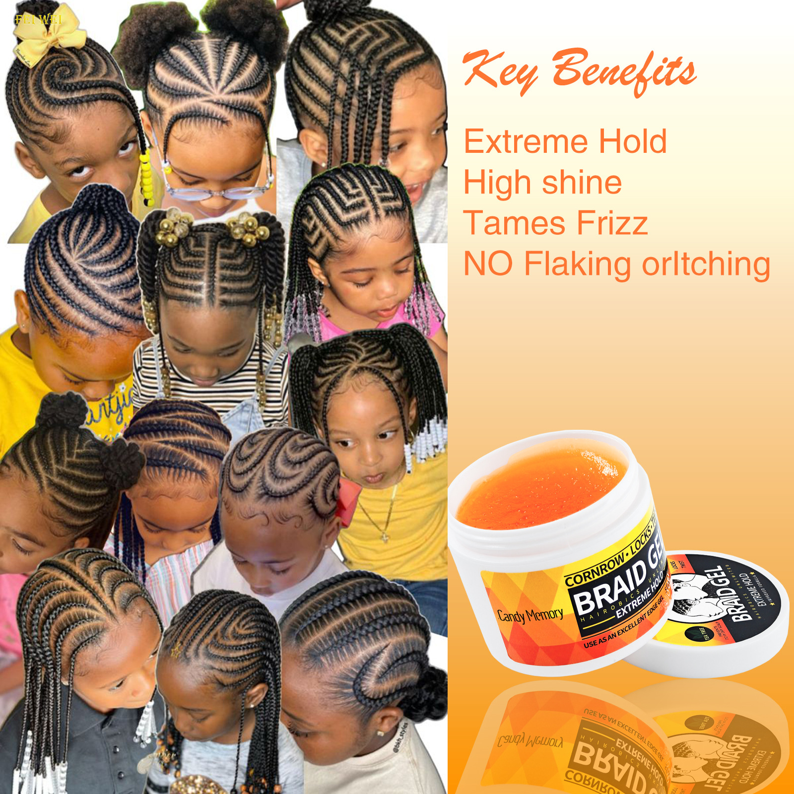 Transfronteriza venta caliente sucia trenzada trenzada GEL modelado trenzado fuerte estilo de cera de cabello fragante gel hidratante