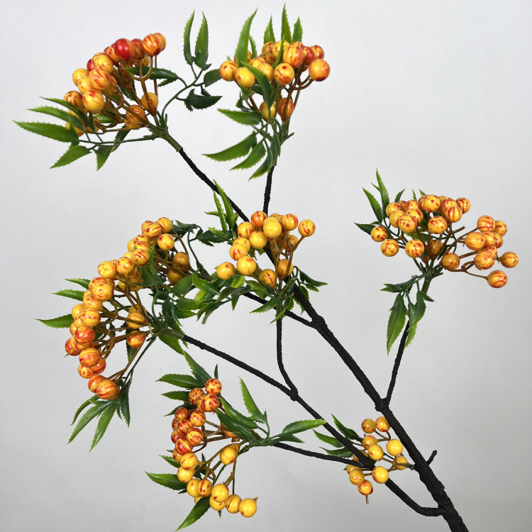 シミュレーション花紅ベリー発財果揺銭果花瓶偽花客間食卓家庭装飾花芸|undefined