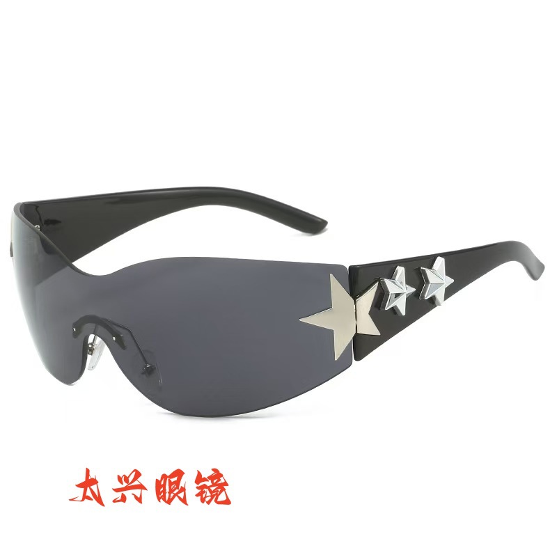 Amazon Sports Cycling Sunglasses Y2Y Pentagram European and American Rimless Sunglasses Personalized Sunshade Sunglasses