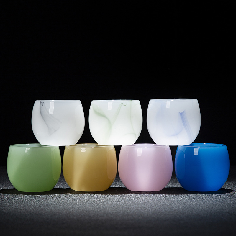 High-End Glass Master Cup, Single Cup for Personal Use, Tea Tasting Cup, Kung Fu Tea Set, Household Tea Drinking Master Cup, Hand-Held Cup