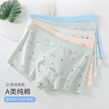 青少年内裤男发育期大码全棉抗菌内裆平角男士大童纯棉四角衩透气