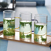 玻璃茶杯家用加厚带把水杯批发透明早餐杯高鹏硅玻璃绿茶杯牛奶杯|ru