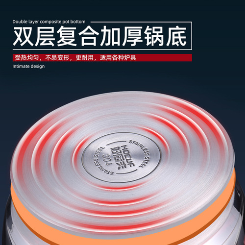Wholesale 304 stainless steel milk pot thickened induction cooker universal multi-bottom soup pot soup pot single handle small milk pot gift