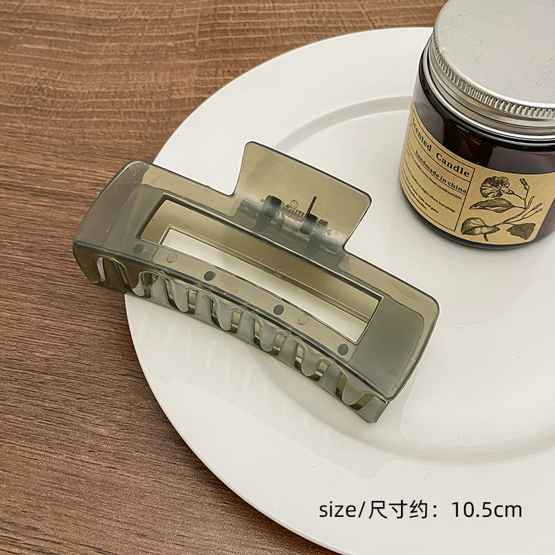 Milk Brown horquilla grande hacia atrás cabeza clip de pelo tocado de las mujeres principios de primavera de alto grado updo tiburón horquilla