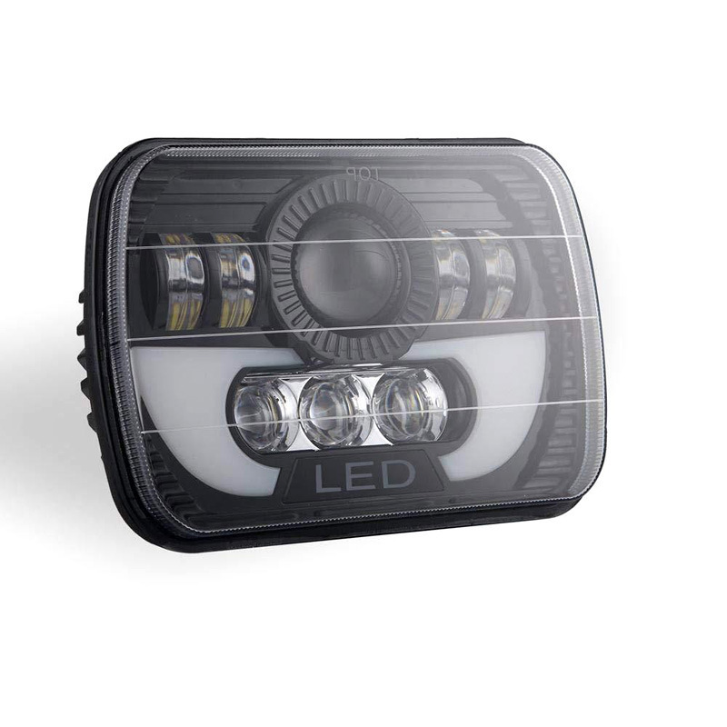 Cross-Border Hot Selling 7inch Square Wrangler Horn Headlight Off-Road Vehicle Modified Headlight Car Headlight