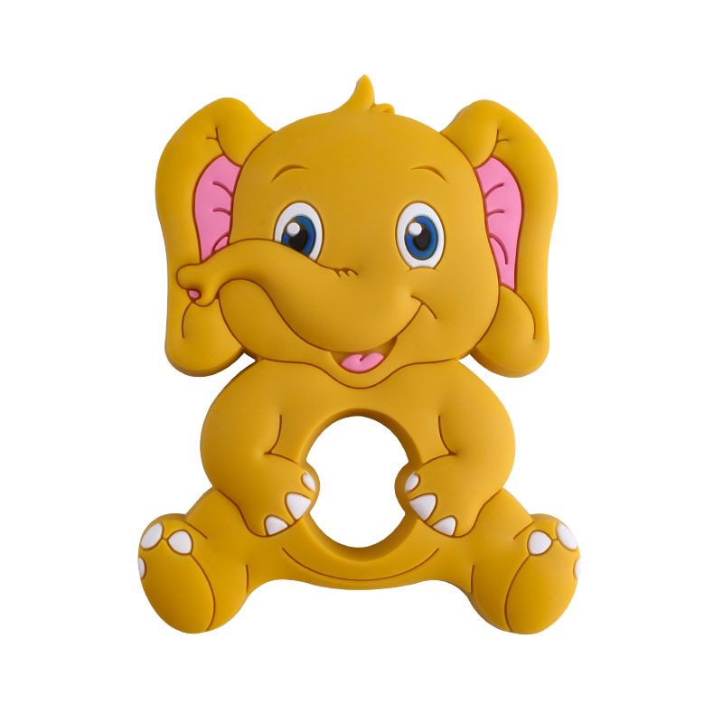 Creativo DIY bebé suministros nueva historieta de silicona elefante juguete teether dientes del bebé moler dientes Shaper