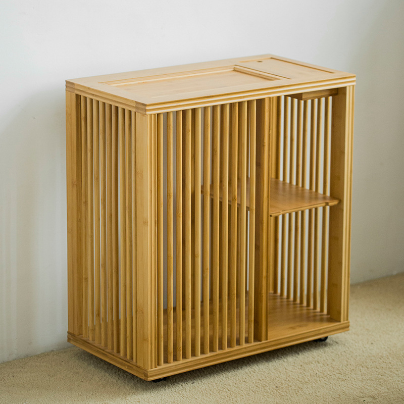 Nuevo carrito de té de bambú chino pequeño gabinete de té Kung Fu juego de té traje bandeja de té de bambú Cocina de Inducción automática mesa de té de agua
