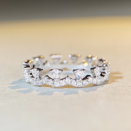 New S925 sterling silver stacked lace ring for women, full of diamonds, simple ins style full of diamonds, zircon ring, fashionable and advanced