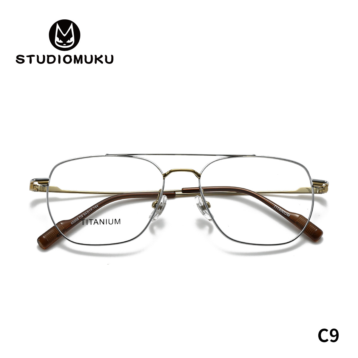 STUDIOMUKU gafas de madera cool aire abierto cuadrado marco de gafas de doble haz cómodos marco de gafas de negocios ultraligero