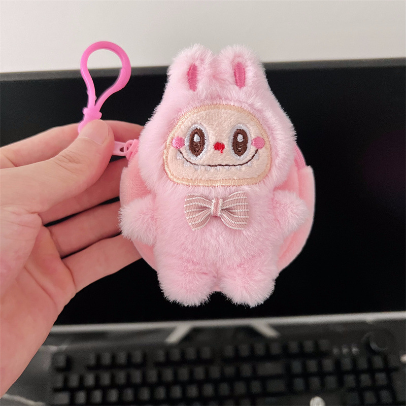 かわいいラブブ小銭入れ、国境を越えた人気の丸型ヘッドフォンバッグ、ポータブル、ミニバッグ、吊り下げ可能|undefined