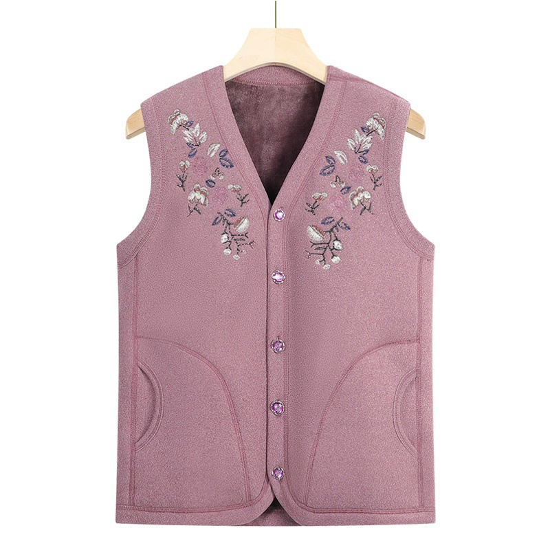 Жилет для старика, женское осенне-зимнее платье-бабушка, жилет для старика, верхняя одежда, утолщенный жилет на флисовой подкладке, пальто для старой леди